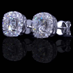 GIA 0.48ct Diamond Halo Earrings 