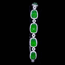 GIA Five Stone Grade A Jade Bracelet