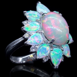 Opal Sunflower Estate Ring