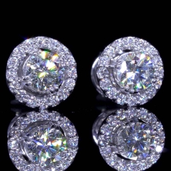 GIA 0.52ct Diamond Halo Earrings