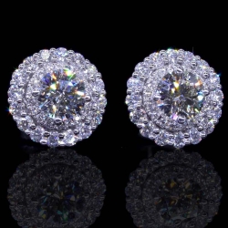 GIA Diamond Halo Earrings (4.8mm)