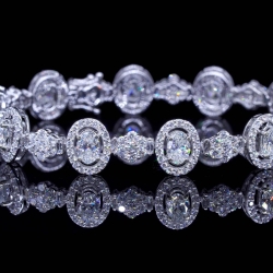 GIA Oval Eternity Diamond Bracelet, 6.3mm each