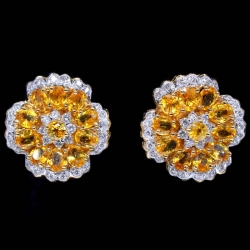 Yellow Sapphire Diamond Earrings