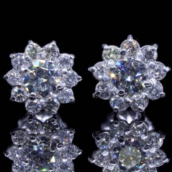 4.6-4.8mm Center Diamond Earrings Flower Design