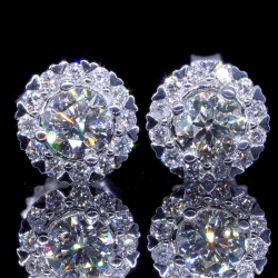 Halo Diamond Earrings 4.4-4.5mm