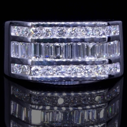 Men Diamond Ring 32 Round-Baguette Diamond