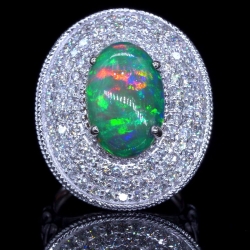 5ct Opal Estate Ring with 4ct tw Diamonds