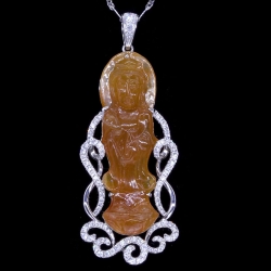 GIA Grade A Orange Jade Pendant