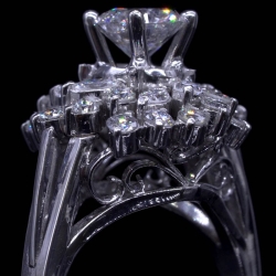 Estate Swirling Leaves Design Diamond Ring