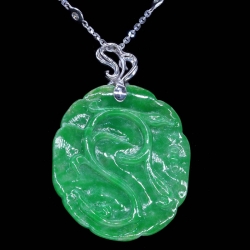 GIA Carved Jade Pendant