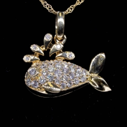 Diamond Fish Pendant