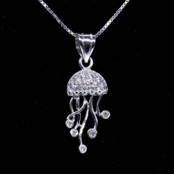 Diamond Jellyfish Pendant