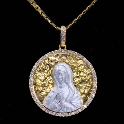 Virgin Mary diamond pendant