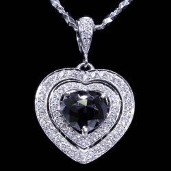 GIA Pear Shaped Black Diamond Pendant