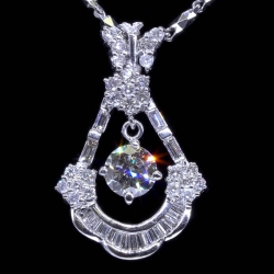 Dangling Diamond Pendant with GIA 0.6ct center