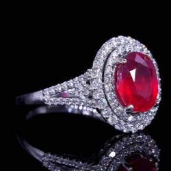 Ruby Diamond Ring Double Layers