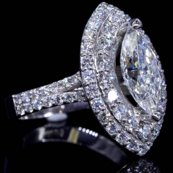 Marquise Diamond Ring Double Layers