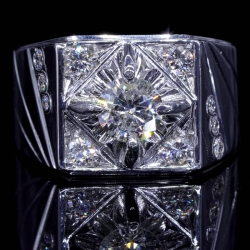 Men 1 carat diamond ring with diamond 