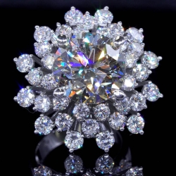 GIA Flower Design Diamond Ring 9ct center