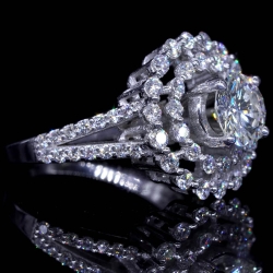 Halo Diamond Ring Double Layers