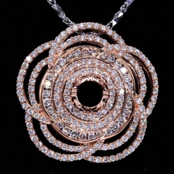 Semi-Mount Diamond Pendant in Rose Gold