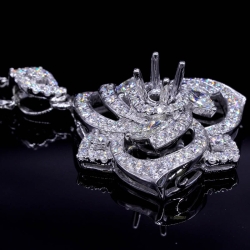 Semi-Mount Marquise Rose Diamond Pendant