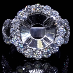 Semi-Mount Halo Diamond Ring (fits 3ct center)