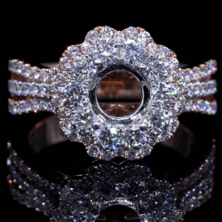 Semi-Mount Floral Diamond Ring (fits 0.8ct center)