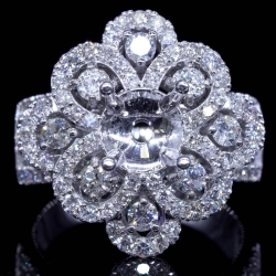  Semi-Mount Floral Diamond Ring (fits 1.25ct center)