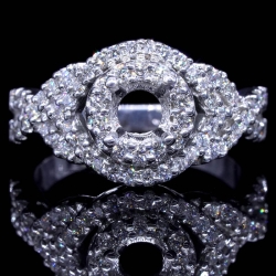 Semi-Mount Diamond Twist Band Ring (fits 0.65ct center)