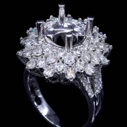Semi-Mount Sunflower Diamond Ring (fits 2.5ct center)