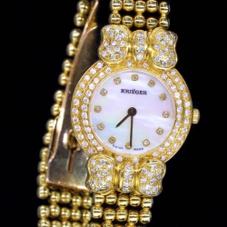 Solid 18k GOLD diamond watch